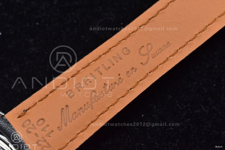 SS on Edition BLS Leather 43mm Dial Best Bracelet Navitimer Black 1:1 1 A7750 0207